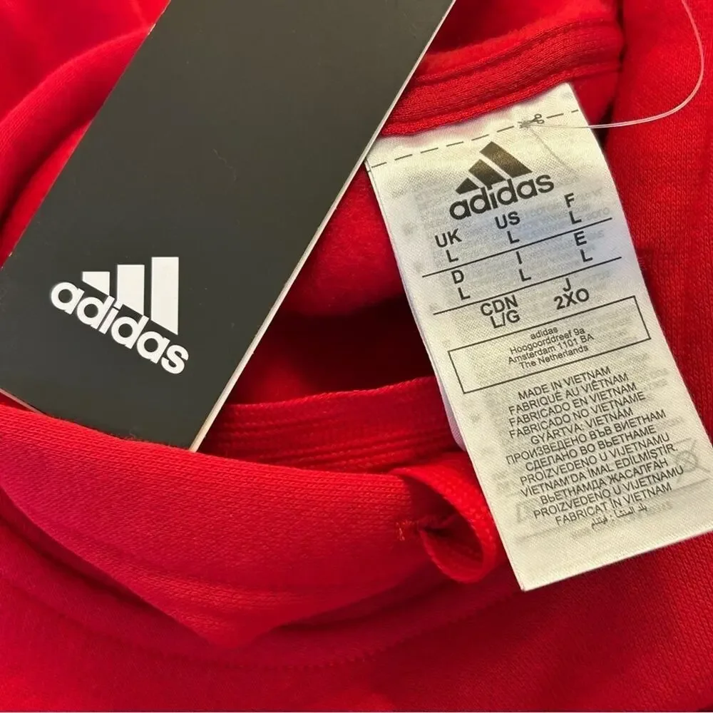 Adidas Men's Red Hoodie Sweatshirt Size Large NWT Streetwear Active Gym Casual